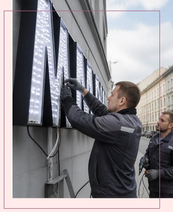 Изготовление и монтаж светодиодных LED вывесок в Зеленокумске