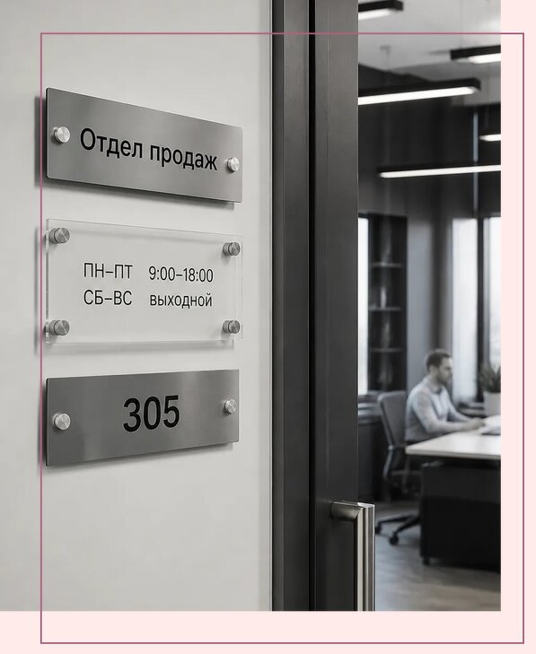 Офисные таблички на дверь в Зеленокумске по цене от 4989 р. | Аванза-Злм